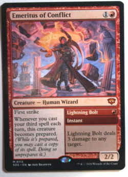 Magic The Gathering TCG - Emeritus of Conflict + Lightning Bolt M0113 SOS - NM - Image 1