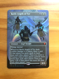 Mtg carte Magic Commander Legends Battle Angels of Tyr Borderless FOIL Eng NM - Image 1