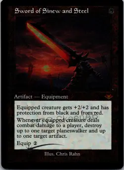 MTG SkeenAB Sword of Sinew and Steel RETRO-FRAME ETCHED from MH2. NM. - Image 1