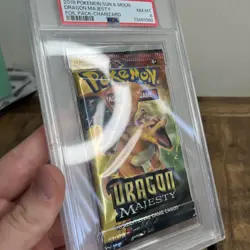 2018 DRAGON MAJESTY FOIL PACK POKEMON SUN & MOON CHARIZARD PACK ART PSA 8 - Image 4