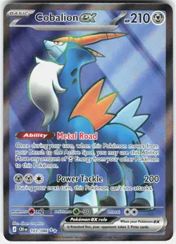Cobalion ex 103/086 Ultra Rare ME04: Chaos Rising Pokemon NM/M - Image 1