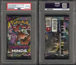 2019 Pokemon S&M Unified Minds Booster Pack Espeon & Deoxys Art PSA 8 - Image 3
