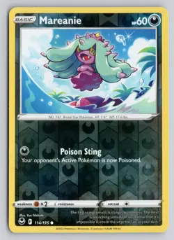 MAREANIE 114/195 COMMON SILVER TEMPEST POKEMON REVERSE HOLO NM - Image 1