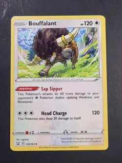 Pokemon Battle Styles Bouffalant Uncommon Card 118/163 - Image 1