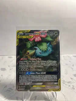 Pokemon TCG Venusaur and Snivy GX SM229 Full Art Tag Team Black Star Promo LP+ - Image 1