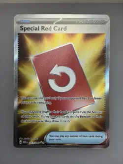 Special Red Card 113/086 Chaos Rising Trainer Full Art Holo Rare Pokemon Card NM - Image 1
