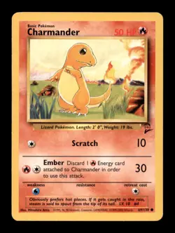 CHARMANDER NM/M 69/130 C BASE SET 2 POKEMON - Image 1