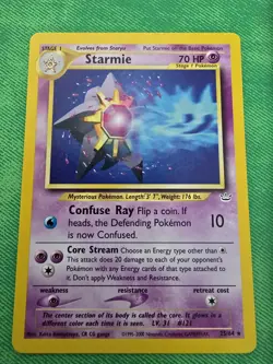 2001 POKEMON TCG NEO REVELATION 25/64 STARMIE UNLIMITED NON-HOLO RARE NEAR MINT - Image 1