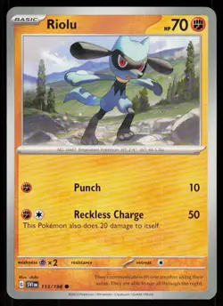 Riolu 113/198 Common Scarlet & Violet Pokemon Near Mint - Image 1