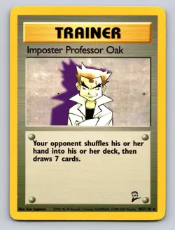 Imposter Professor Oak 102/130 Rare Base Set 2 Pokemon NM - Image 1