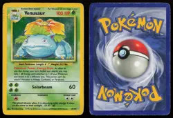 Venusaur 15/102 Holo Rare Base Set Unlimited Pokemon English HP/DMG - Image 3