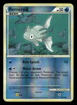 Remoraid 59/95 Common HGSS Unleashed Pokemon Reverse Holo Lightly Played - Image 1