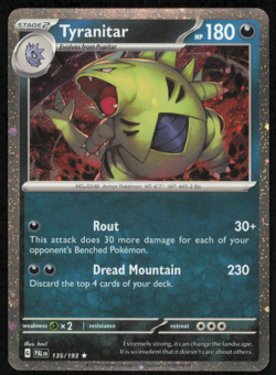 Tyranitar Cosmos Holo Rare - 135/193 - Paldea Evolved Pokemon 2023 NM - Image 1
