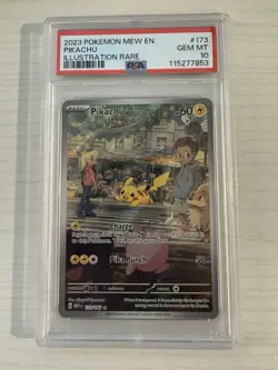 2023 Pokemon Mew en Pikachu #173 Illustration Rare PSA 10 - Image 1