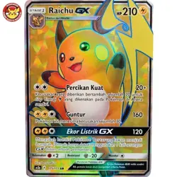 Raichu GX AS2a 175/171 SR Shining Legends Holo Pokemon Indonesia - Image 1