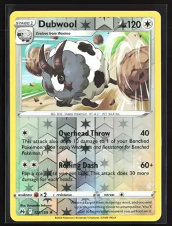 Pokemon TCG - Dubwool Reverse Holo Rare Crown Zenith 122/159 NM - Image 1