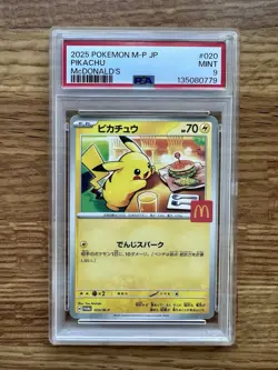 2025 Pokemon Japan McDonald’s Pikachu Promo 020/M-P PSA 9 Mint - Image 1