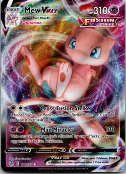 Mew VMAX 114/264 Holo VMAX Rare Fusion Strike Pokemon Near Mint - Image 1