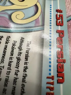 Pokemon Persian #53 Topps 1999 Black Logo TV Animation Edition LP - Image 4