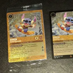 SEALED Stitch Carefree Snowboarder Gold Promo 42/P3 & Foil Disney Lorcana Cards - Image 5