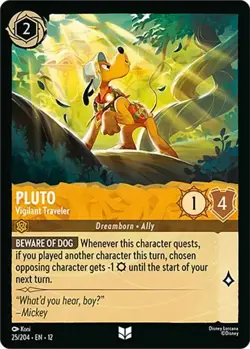 Pluto - Vigilant Traveler 25/204 COLD FOIL Wilds Unknown Disney Lorcana - Image 1
