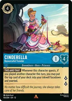 Cinderella - Resourceful Traveler 155/204 COLD FOIL Wilds Unknown Disney Lorcana - Image 1