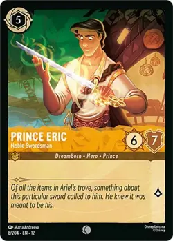 Prince Eric - Noble Swordsman 8/204 COLD FOIL Wilds Unknown Disney Lorcana - Image 1