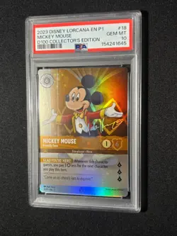 2023 DISNEY LORCANA EN P1 D100 COLLECTORS EDITION PROMO MICKEY MOUSE #18 PSA 10 - Image 1