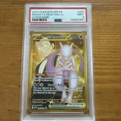Pokemon Mewtwo EX TCG Hyper Rare Card 240/182 Team Rockets, PSA 9 - Image 1