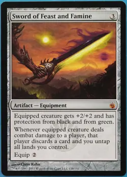 Sword of Feast and Famine Mirrodin Besieged NM CARD (519223) ABUGames - Image 1