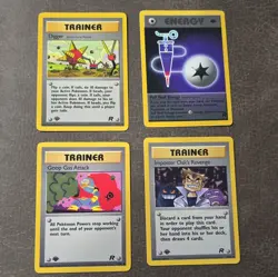 Pokemon TCG Team Rocket Vintage 4-Card Lot - Digger, Goop Gas, Oak 1st edition - Image 1