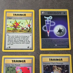 Pokemon TCG Team Rocket Vintage 4-Card Lot - Digger, Goop Gas, Oak 1st edition - Image 3