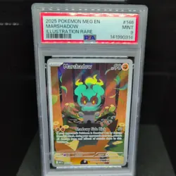 Pokemon TCG Marshadow Mega Evolution Illustration Rare Card 146/132 PSA 9 - Image 1