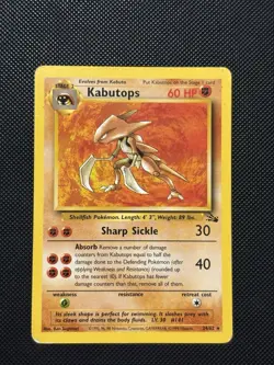 Pokemon WOTC Fossil Set - Kabutops - 24/62 - Unlimited Ed -Non Holo RARE - NM/LP - Image 2