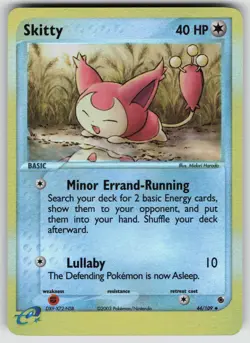 Skitty 44/109 Uncommon Ruby & Sapphire Pokemon Reverse Holo Lightly Played - Image 1