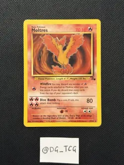 Pokemon WOTC Fossil Set - Moltres - 27/62 - Unlimited Ed - Non Holo RARE - NM - Image 1