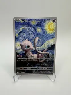 Pokemon Mew Starry Night Van Gogh Beautiful Moon ACG Star Trading Card - NM - Image 1