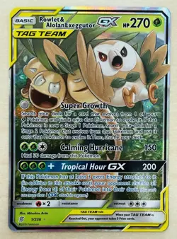 Rowlet & Alolan Exeggutor GX 1/236 SM Unified Pokemon TCG NM - GEM 10 Candidate! - Image 1