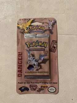 1999 Pokemon Fossil Blister Pack Factory Sealed UnopenedWOTC Aerodactyl Heavy U - Image 2