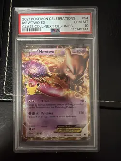 2021 Pokemon Celebrations Classic Collection #54 Mewtwo Ex PSA10 - Image 1