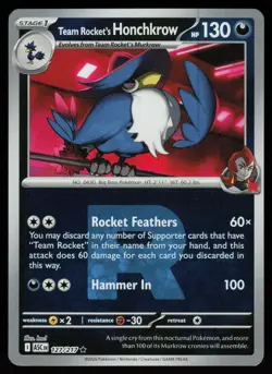 Team Rocket's Honchkrow 127/217 Ascended Heroes Pokemon Reverse Holo NM - Image 1
