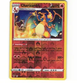 Pokemon Charizard Vivid Voltage 025/185 Reverse Holo  LP Card - Image 1