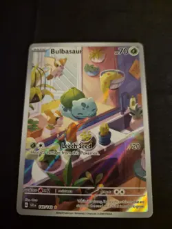 Pokemon TCG Bulbasaur Holo Card Stellar Crown Illustration Rare 143/142 NM - Image 1