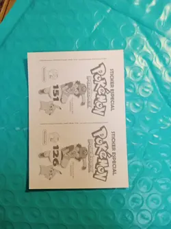 Mew/Magmar Pokemon Pokedex Stickers #151/126 Gold Foil - Image 4