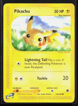 Pikachu 124/165 Pokemon TCG Expedition Common LP - Image 1