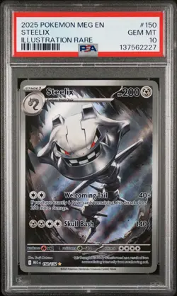 2025 POKEMON MEG EN-MEGA EVOLUTION ILLUSTRATION RARE #150 STEELIX PSA 10 - Image 1