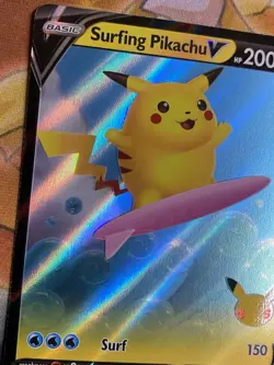 Pokemon Celebrations: Surfing Pikachu V 008/025 - NM Print Shift Error - Image 4