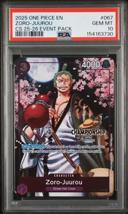 2025 ONE PIECE CHAMPIONSHIP 2025-26 EVENT PACK #067 ZORO-JUUROU PSA 10 - Image 3