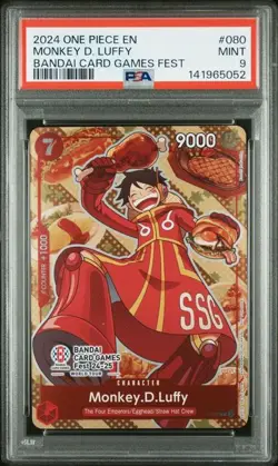 Monkey D. Luffy PSA9 2024 One Piece Promos Bandai Card Games Fest #080 - Image 1