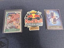 Red Bull X One Piece Double Don!! Monkey D Luffy Promo + Foil Don Set + Sticker - Image 1